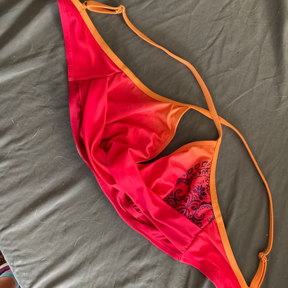 Athleta Crossback Bikini Top orange pink